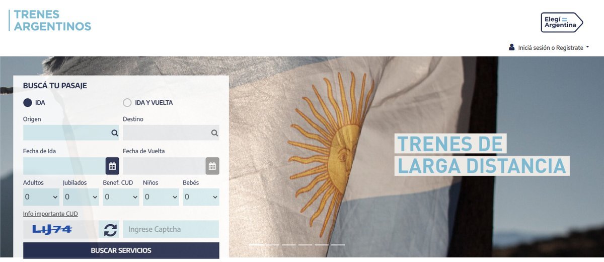 Web de Trenes Argentinos.