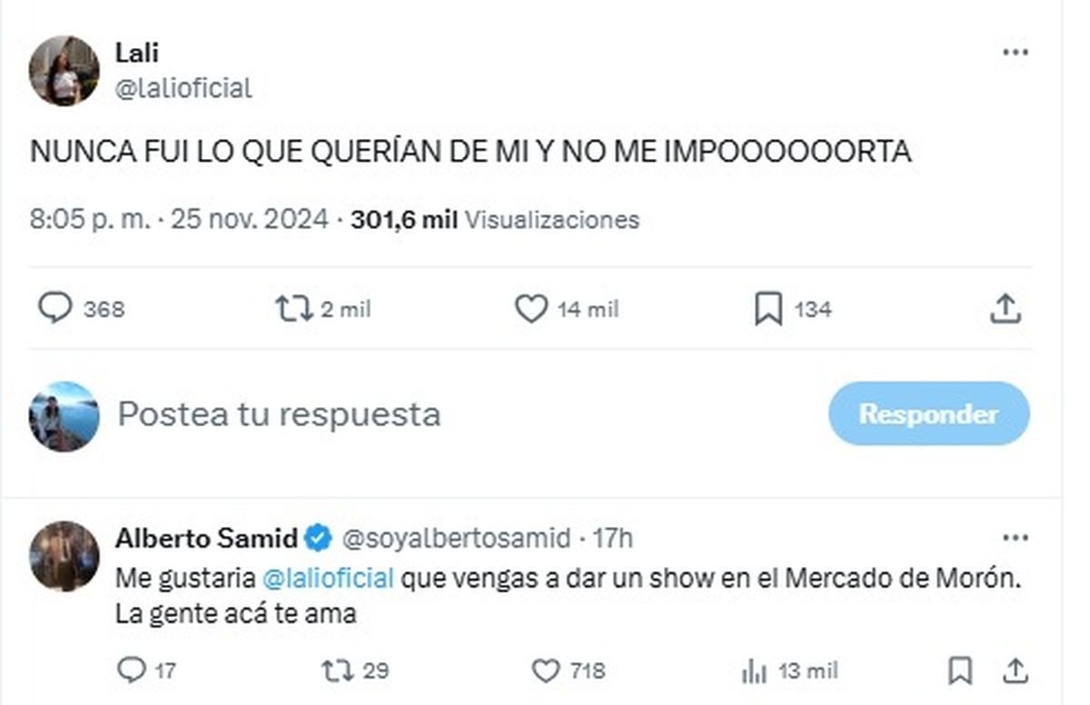 Samid invit&oacute; a Lali Esp&oacute;sito a tocar en Mor&oacute;n: 