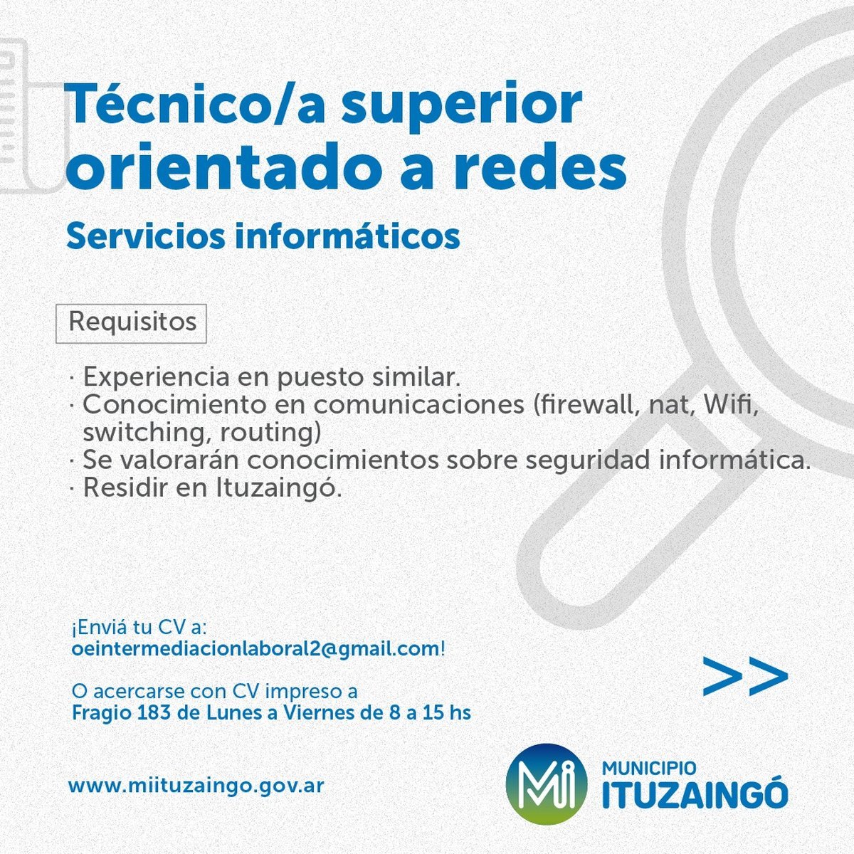 Oferta laboral en Ituzaing&oacute;.