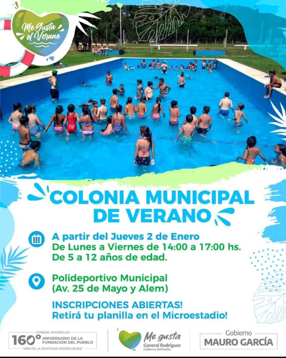 Cu&aacute;ndo General Rodr&iacute;guez abrir&aacute; la inscripci&oacute;n para la Colonia Municipal de Verano 2025.