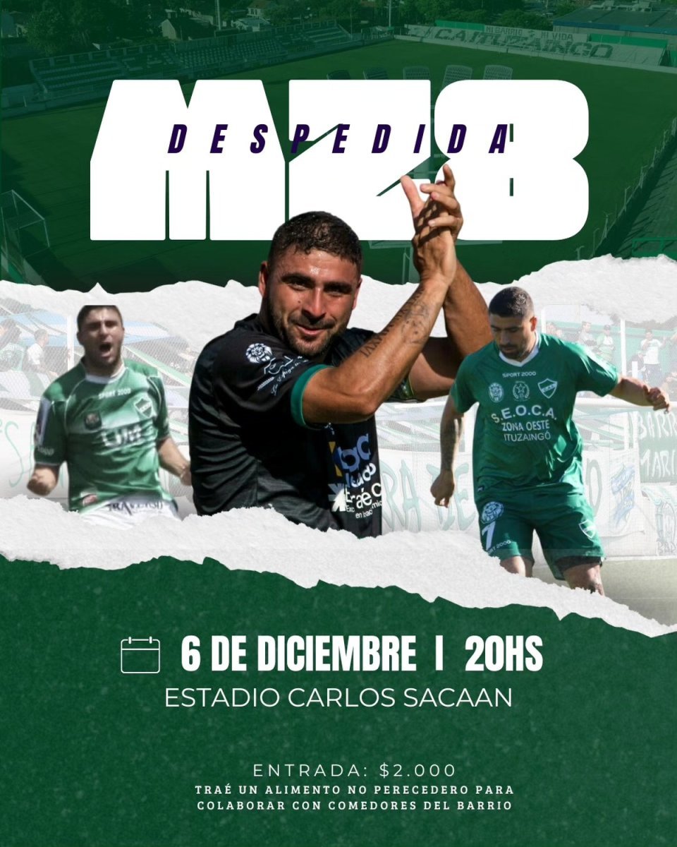 El &iacute;dolo del Club Atl&eacute;tico Ituzaing&oacute; Marcos Zampini tendr&aacute; su despedida con un gran evento.