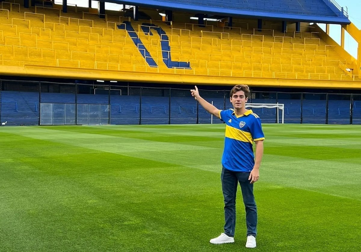 Franco Colapinto y su pasi&oacute;n por Boca Juniors. Foto: Diario R&iacute;o Negro. 