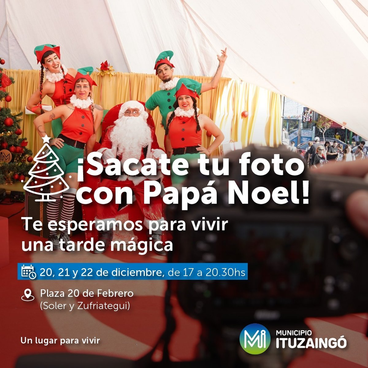 Pap&aacute; Noel llega a Ituzaing&oacute; para que las familias puedan sacarse la foto de Navidad de forma gratuita.