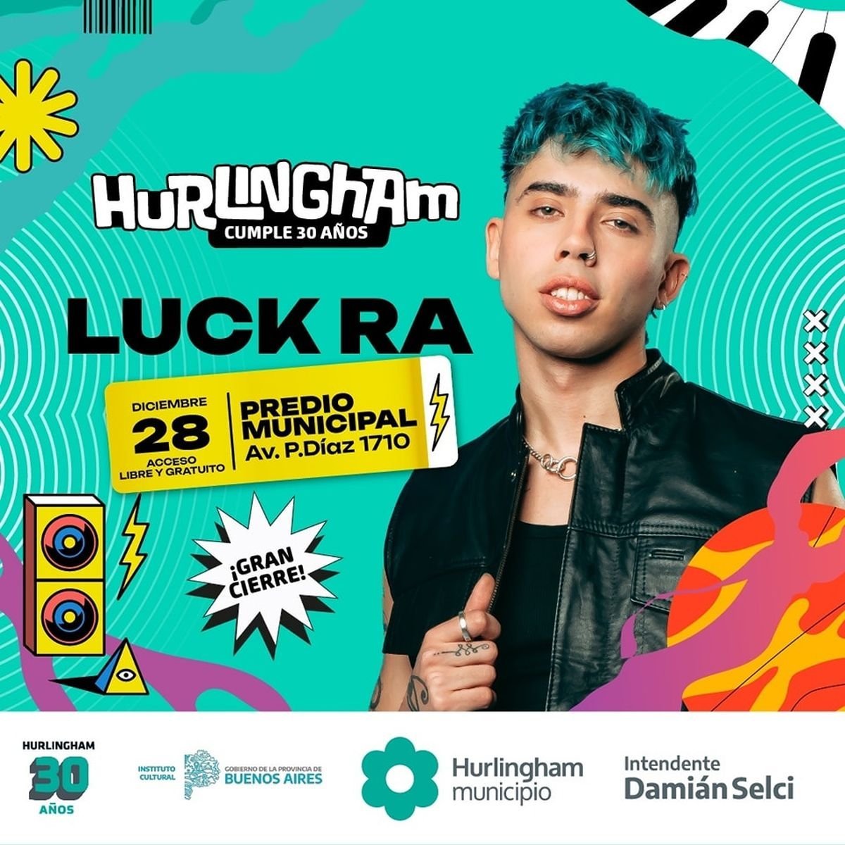 Luck Ra dar&aacute; un show gratis en Hurlingham.