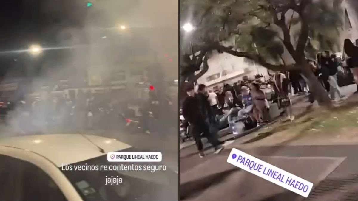 Capturas de videos de los festejos en el Parque Lineal de Haedo.