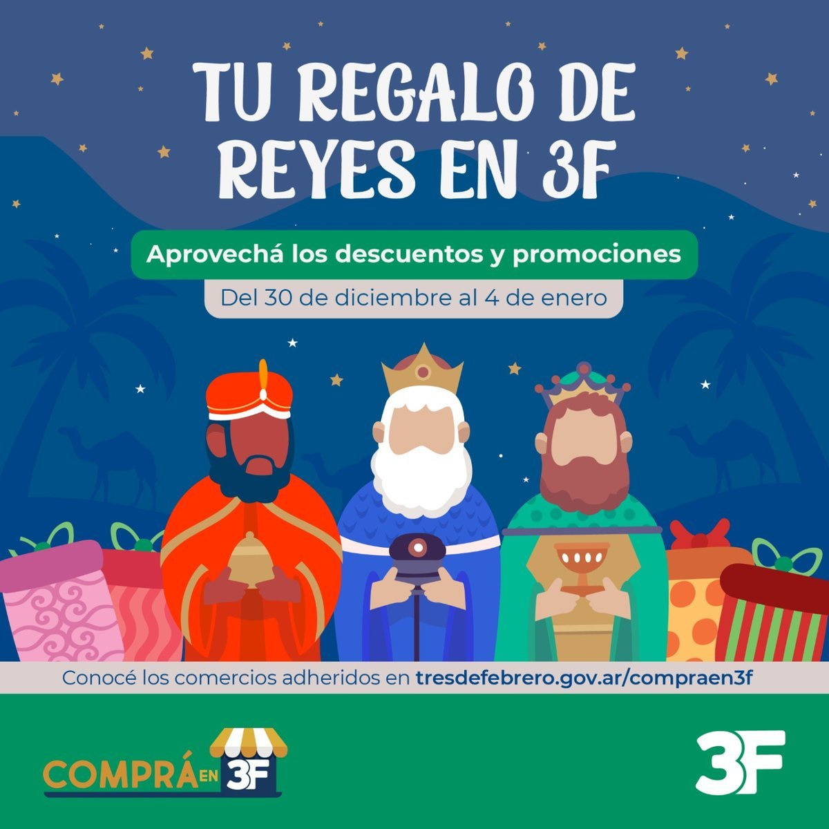 Los comercios de Tres de Febrero que ofrecer&aacute;n descuentos y promociones para regalar en Reyes.