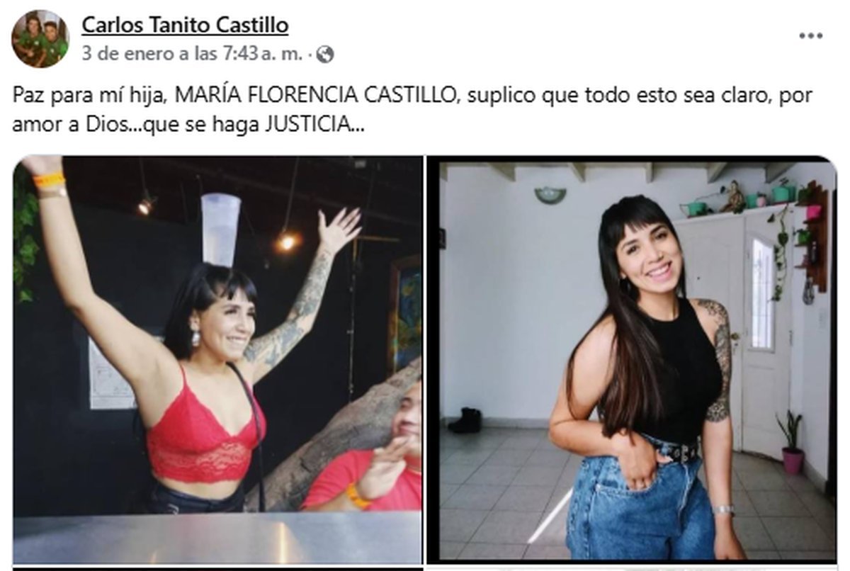 Posteo del padre de Mar&iacute;a Florencia Castillo.
