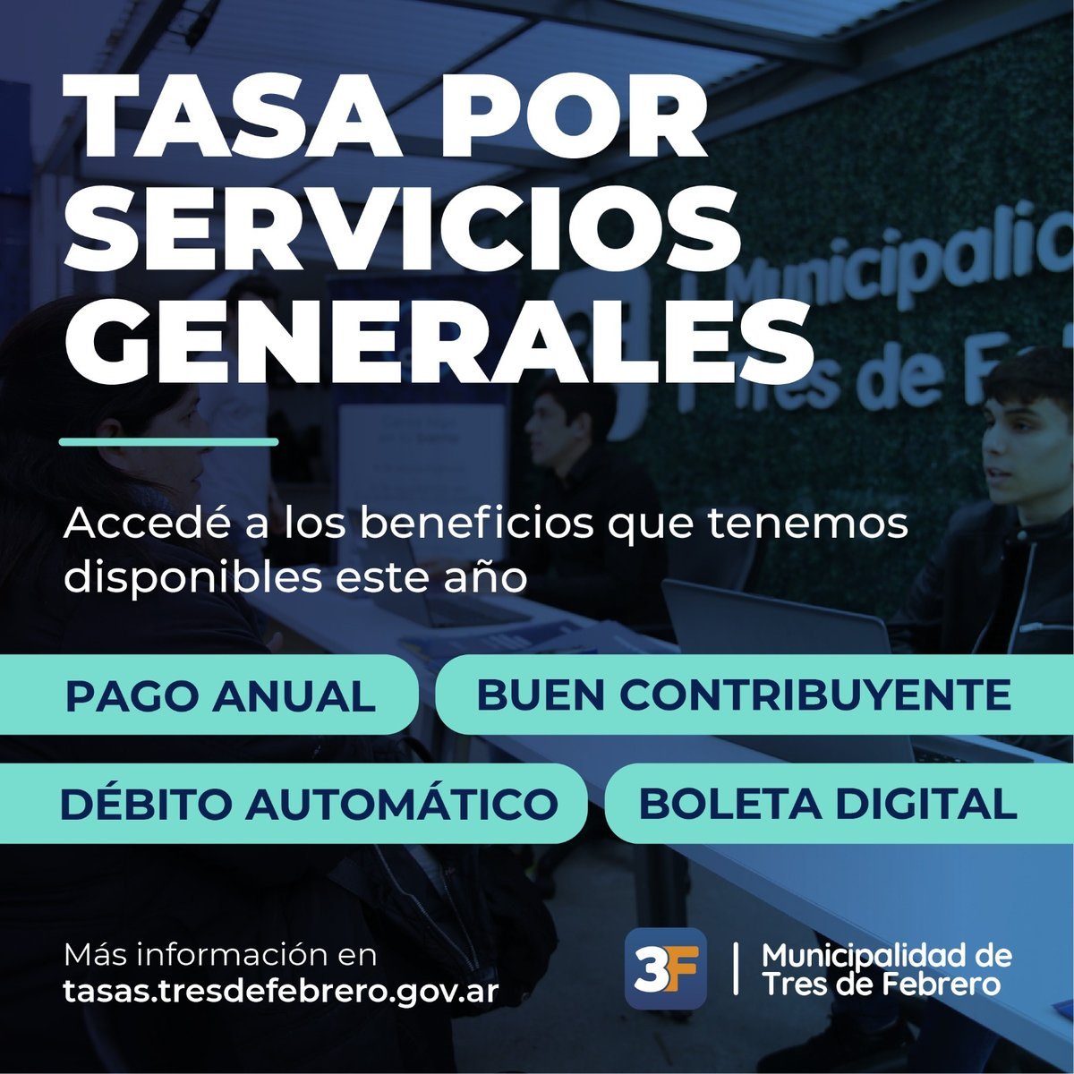 Tasa por servicios generales de Tres de Febrero: conoc&eacute; los beneficios y descuentos antes de pagar.