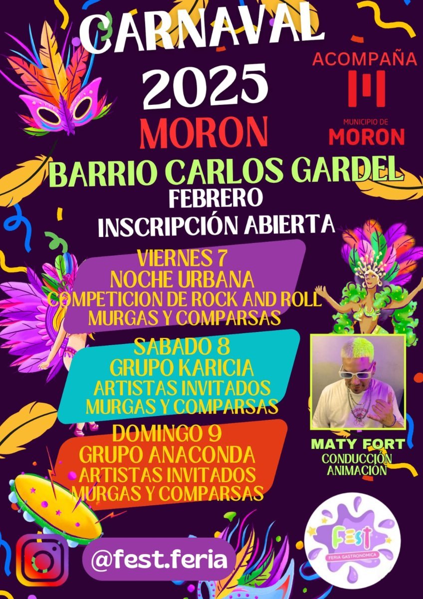 La feria de las colectividades Fest de Mor&oacute;n abri&oacute; una convocatoria a murgas y comparsas.