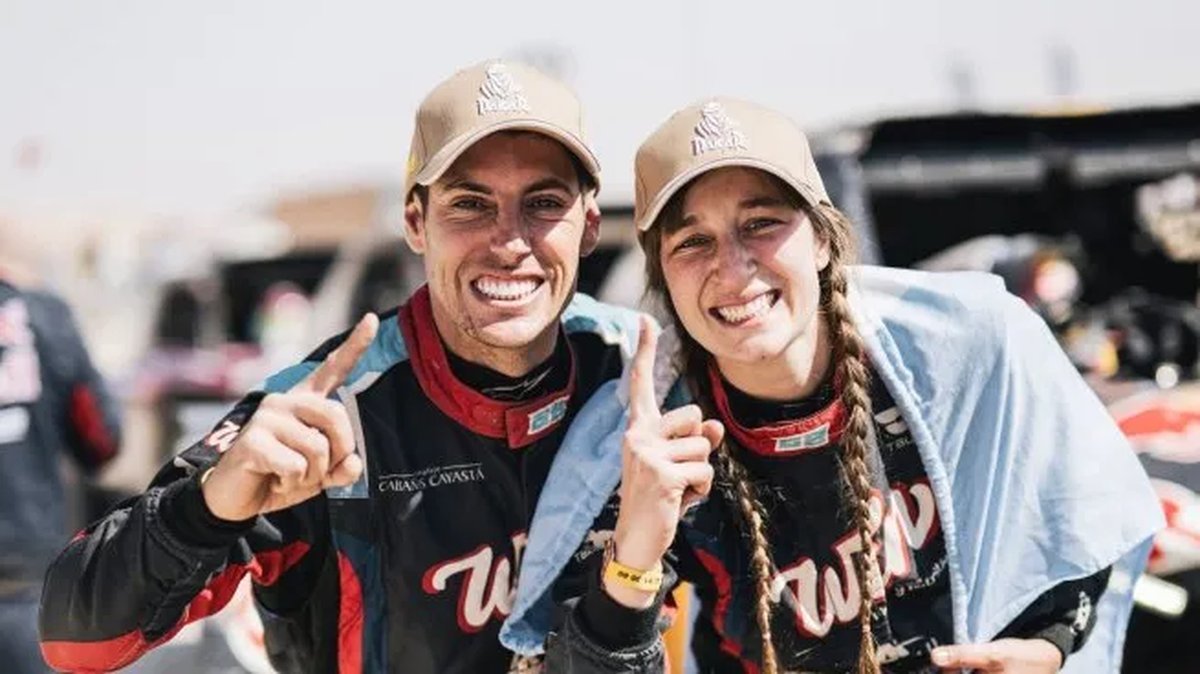 La pareja argentina que gan&oacute; el Rally Dakar. Foto: Twitter @Dakar.