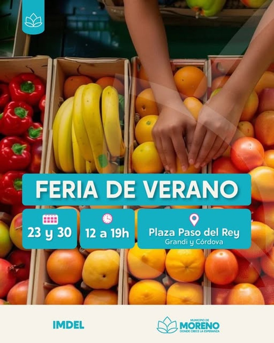 Vuelve la feria de verano a Moreno con varios productos a precios accesibles.