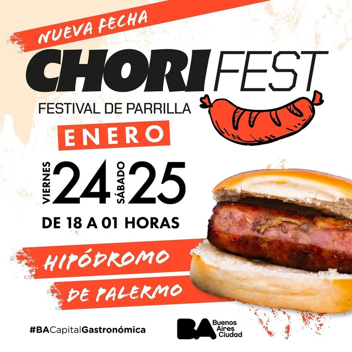 La Ciudad de Buenos Aires recibe nuevamente al Chorifest, el festival del cl&aacute;sico s&aacute;ndwich argentino.