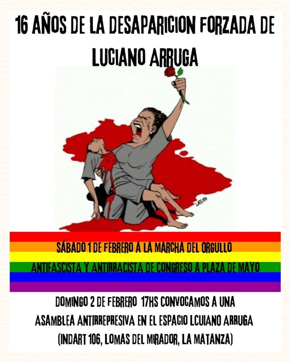A 16 a&ntilde;os de la desaparici&oacute;n de Luciano Arruga convocan a una asamblea en su homenaje.