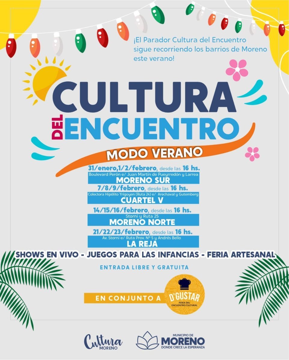 Vuelve el Parador Cultural del Encuentro a Moreno con la feria D'Gustar durante todo febrero.