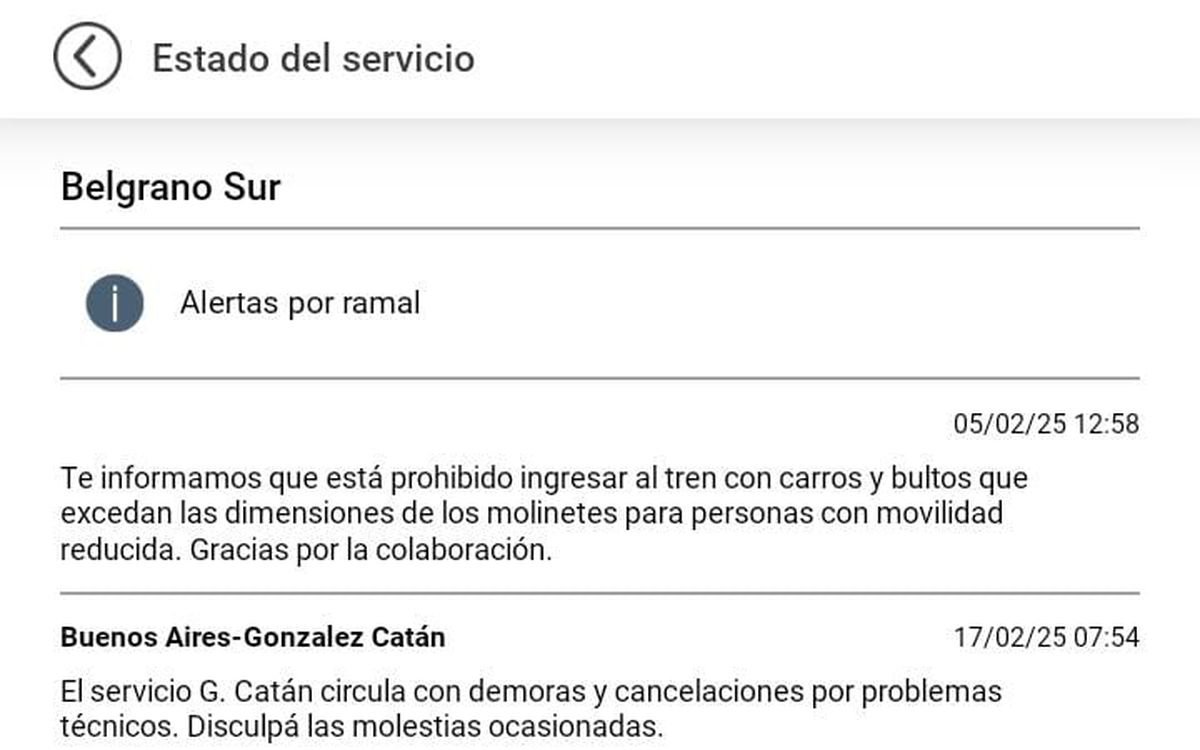 Si bien el Tren Sarmiento circula con normalidad, el Belgrano Sur presenta demoras.