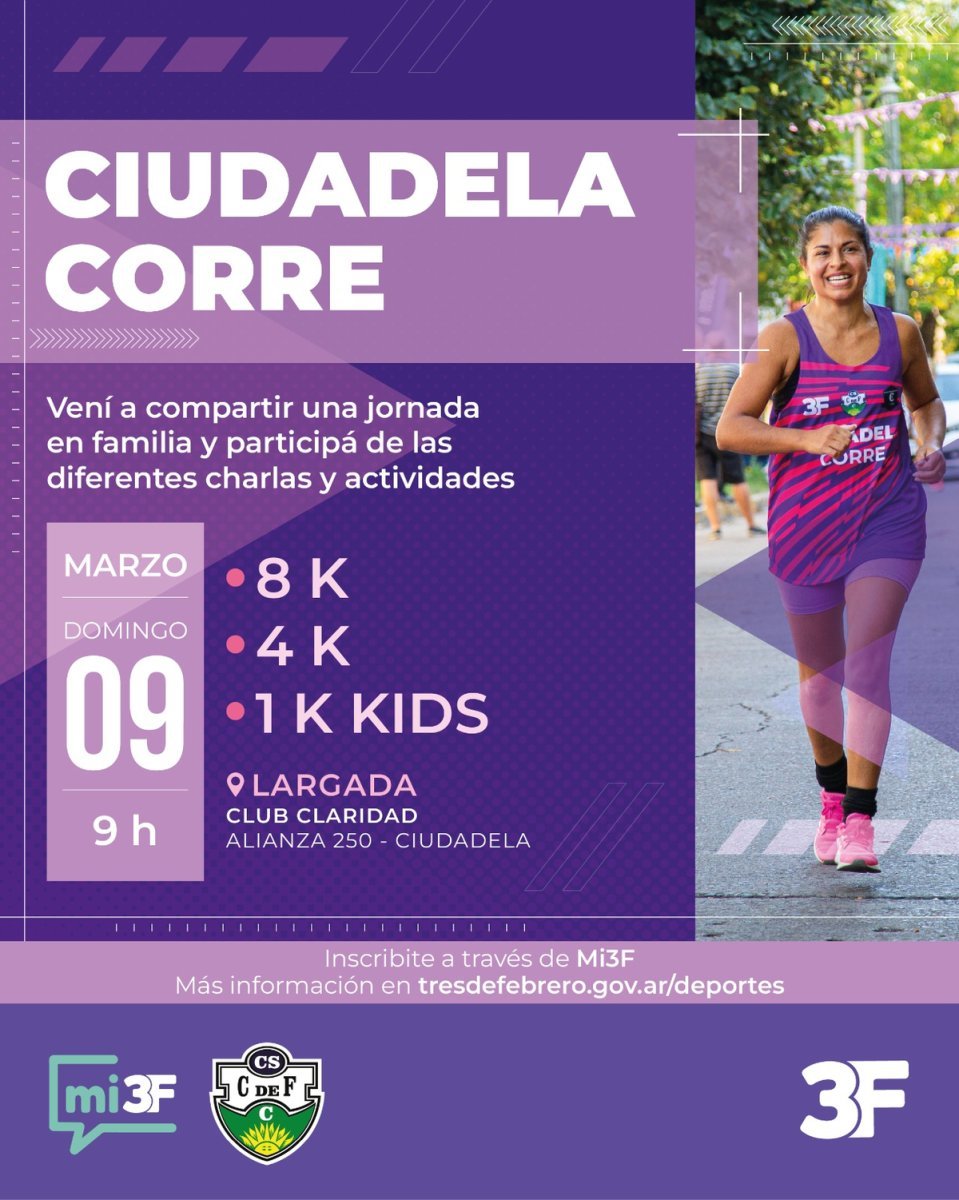 Se viene Ciudadela Corre por el D&iacute;a de la Mujer.