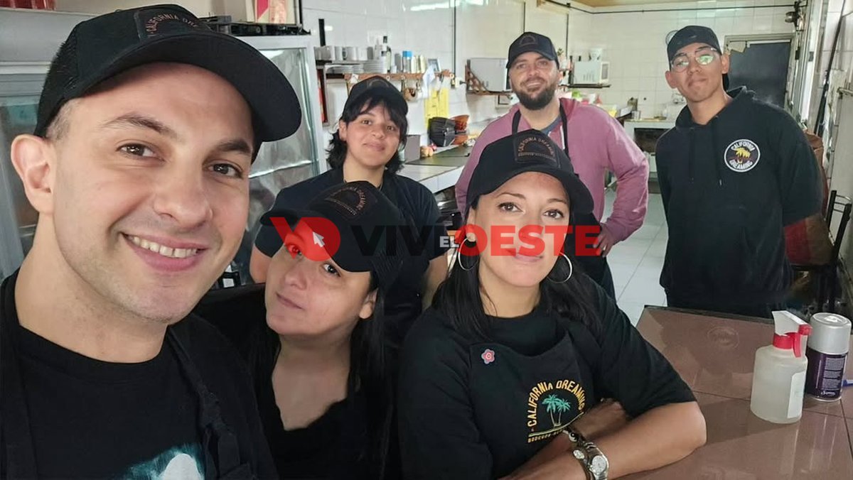 Seba junto al equipo de trabajo de California Dreaming Bodeg&oacute;n.