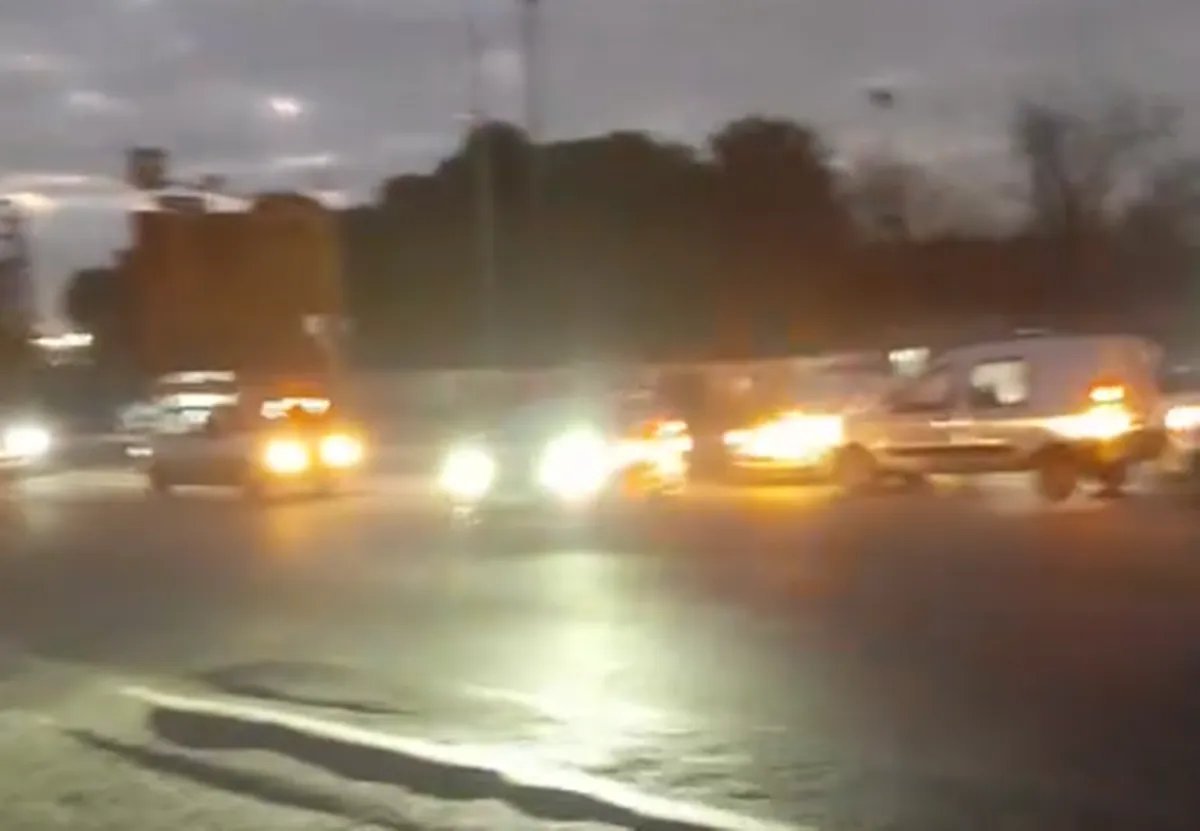 Cruce en Ciudad Evita.