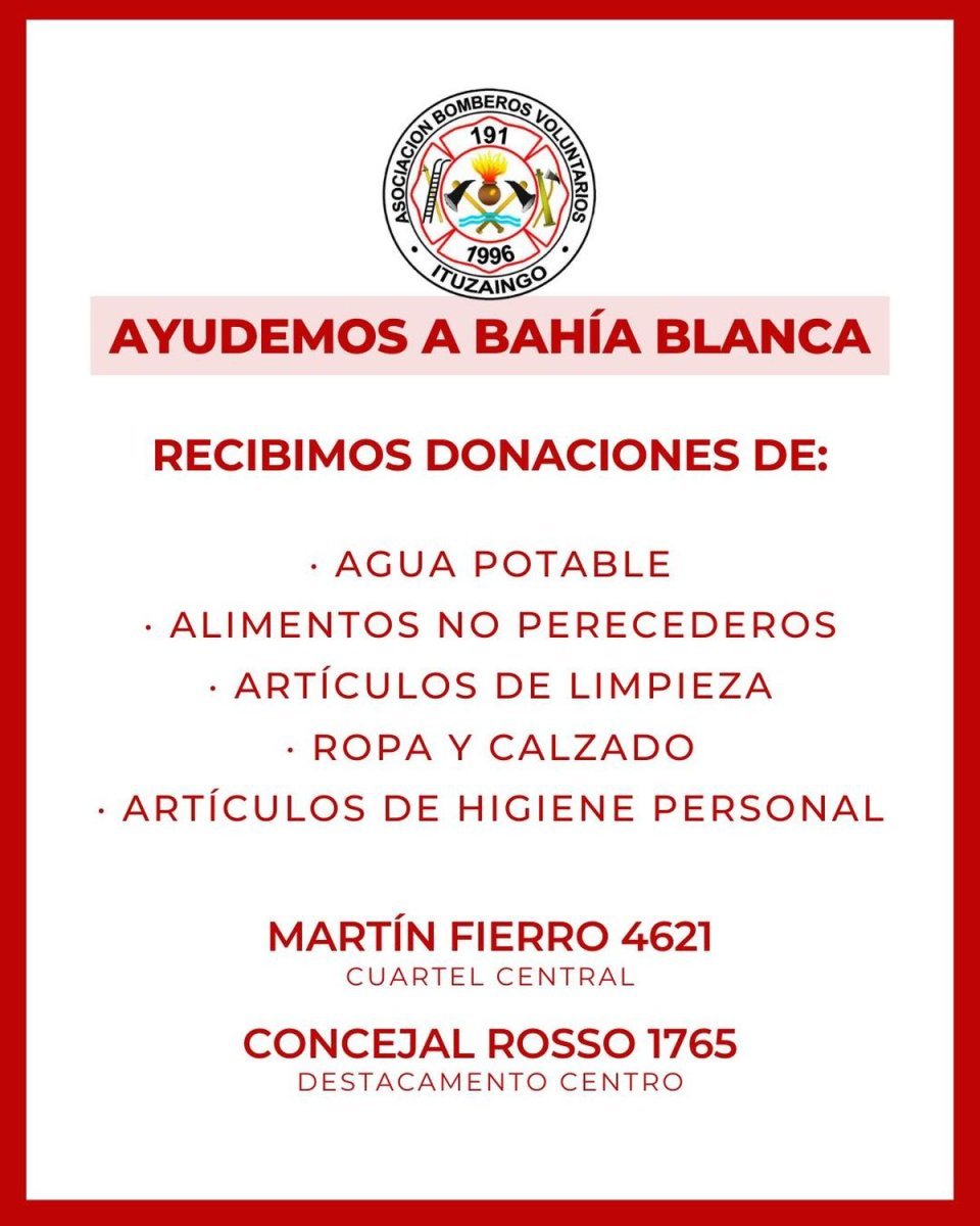 Sigue la cruzada solidaria por Bah&iacute;a Blanca en el Oeste.