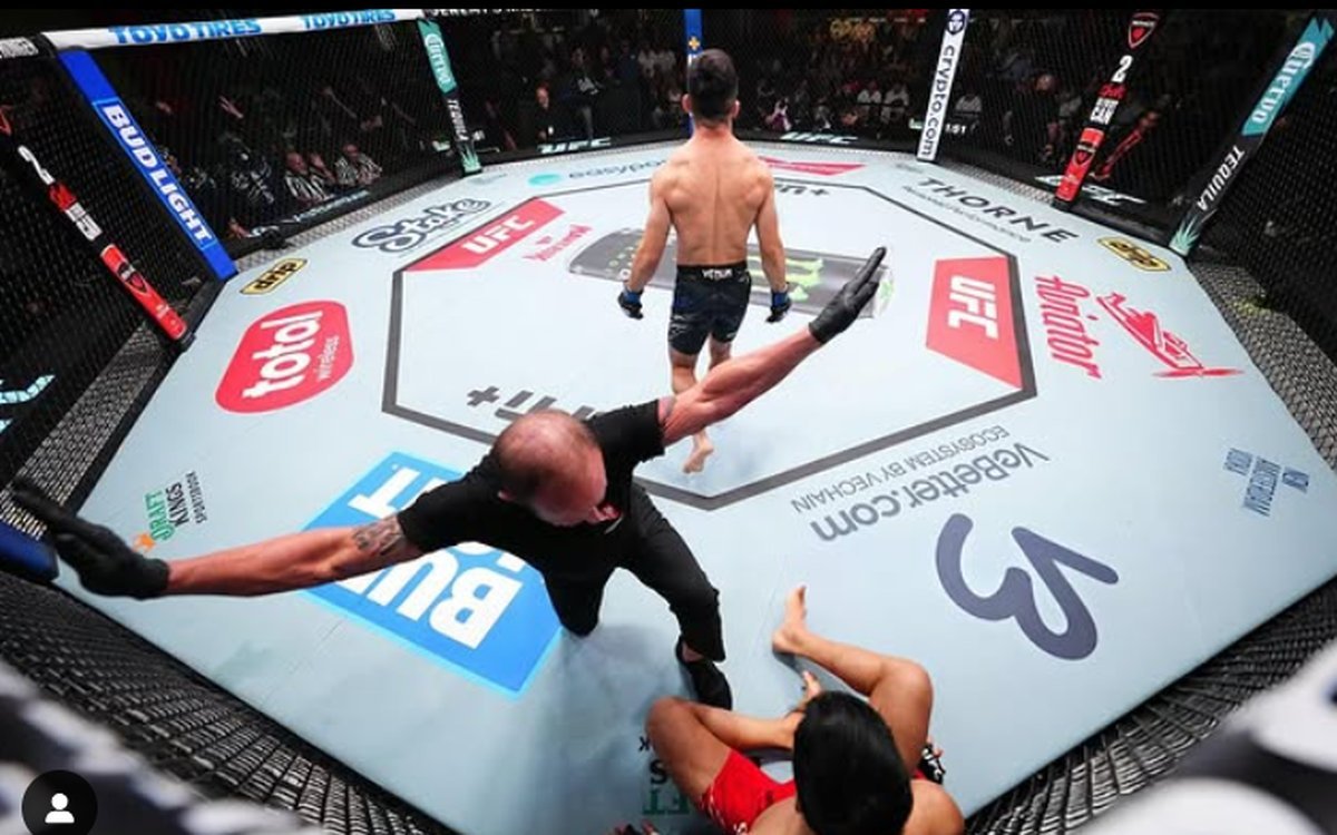 El tremendo nocaut con el que debut&oacute; Kevin Vallejos. Foto: Captura Instagram @chino_vallejos19.