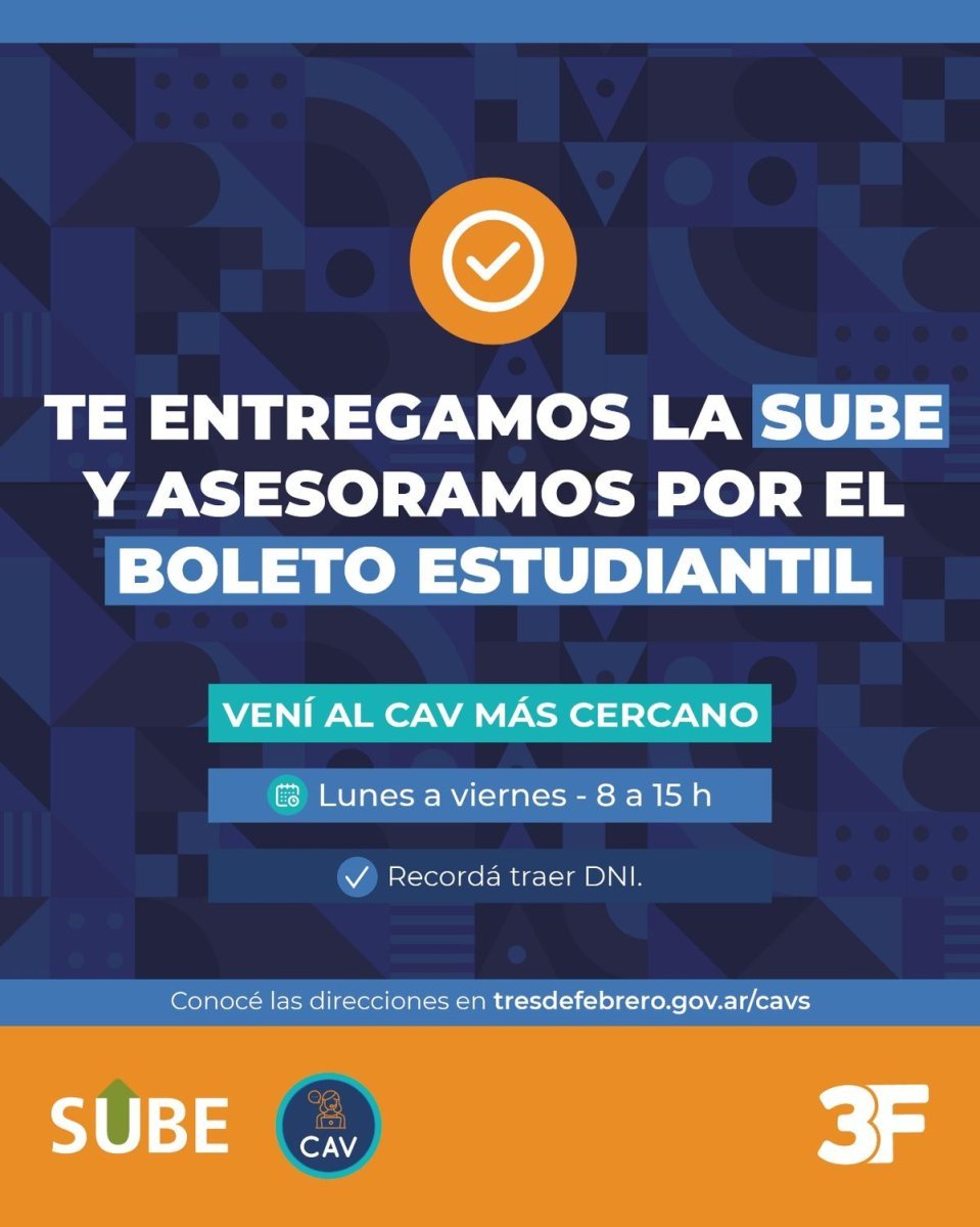 Boleto Estudiantil en Tres de Febrero: d&oacute;nde se pueden asesorar los alumnos.