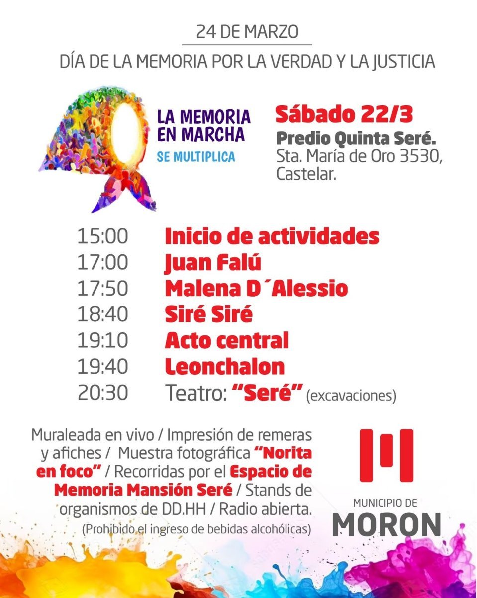 Actividades por el D&iacute;a de la Memoria en Zona Oeste.
