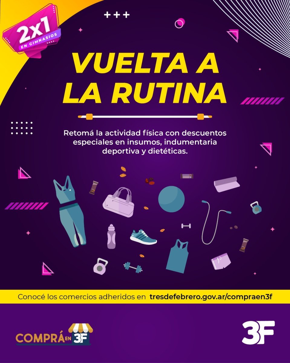 Los vecinos de Tres de Febrero tendr&aacute;n descuentos en gimnasios, indumentaria deportiva, insumos y diet&eacute;ticas.
