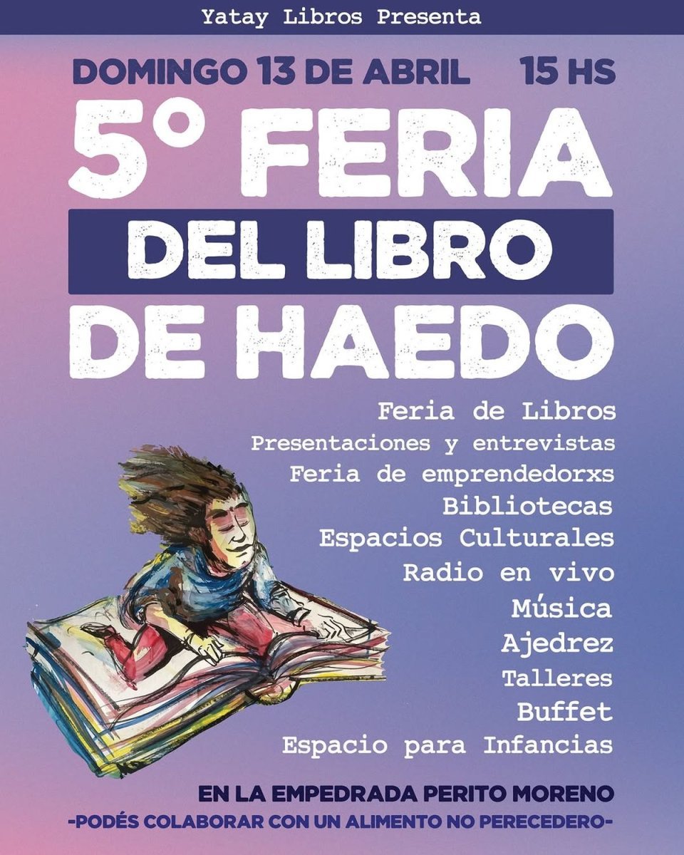 Se viene la 5&deg; edici&oacute;n de la Feria del Libro de Haedo con entrada libre y gratuita.