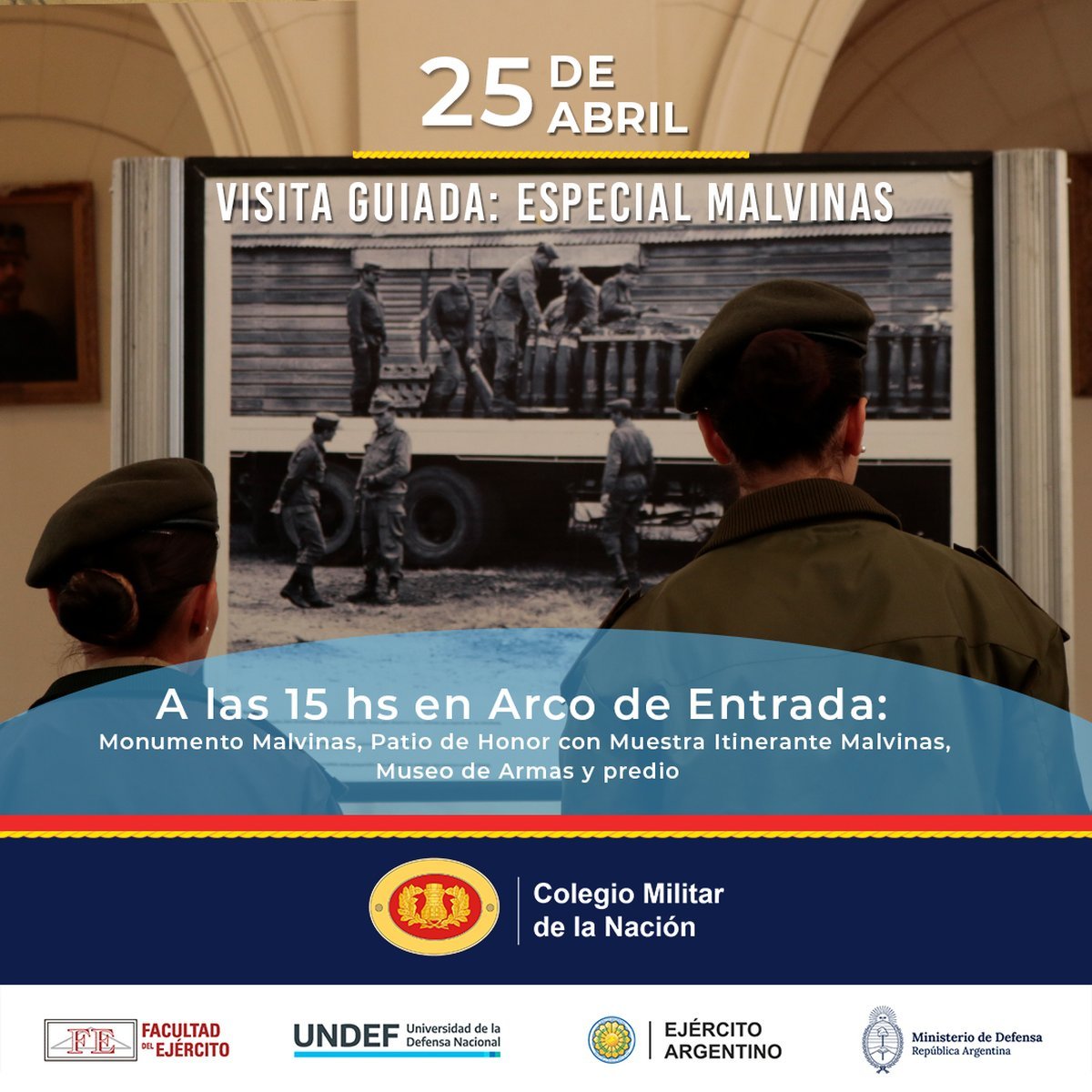 Primera visita guiada gratuita al Colegio Militar de la Naci&oacute;n en El Palomar.