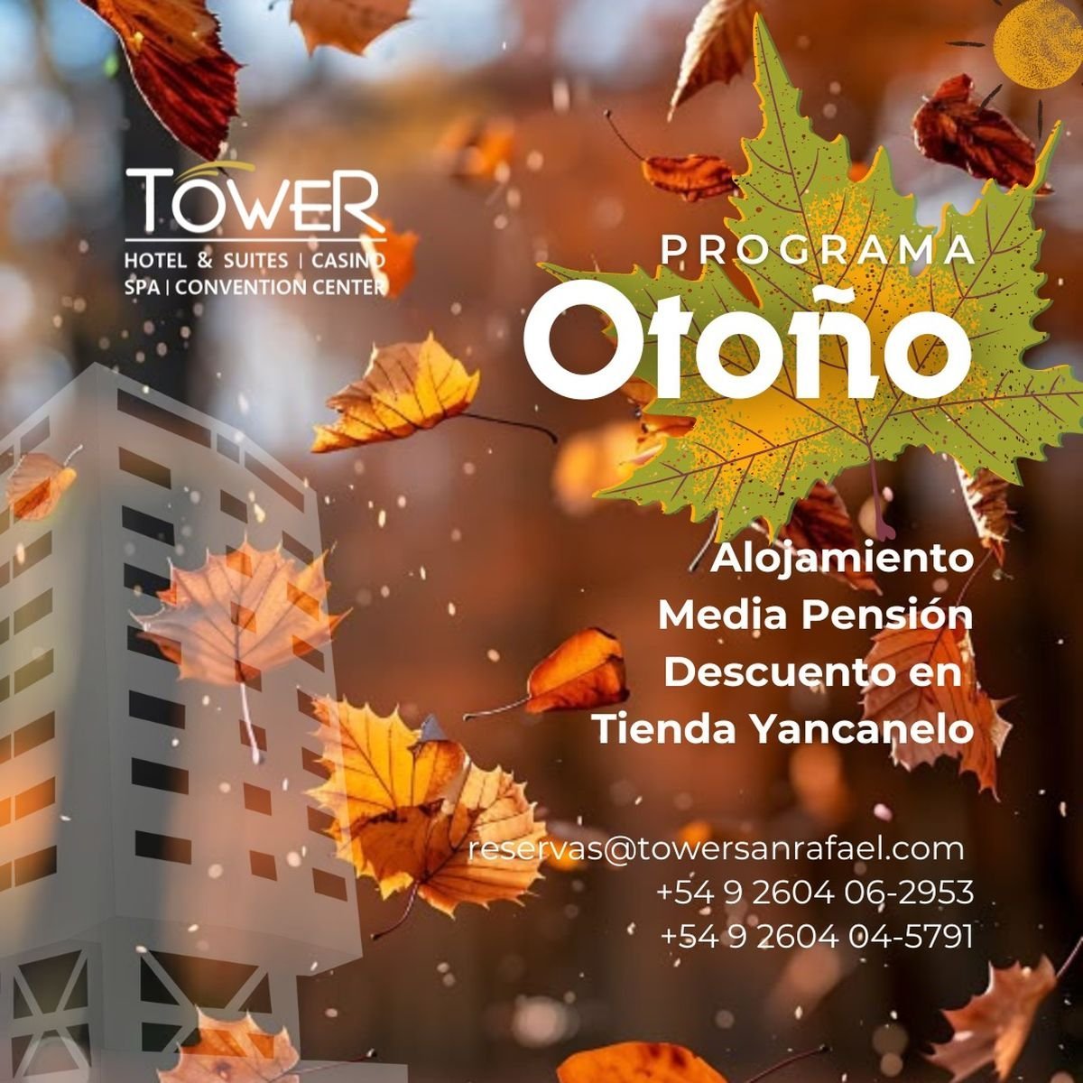 Viv&iacute; San Rafael al m&aacute;ximo: las promociones para oto&ntilde;o e invierno en Tower & Inn Suites.