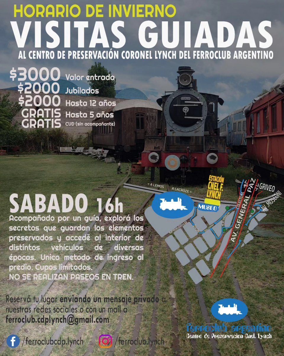El nuevo horario del Ferroclub de Tres de Febrero.