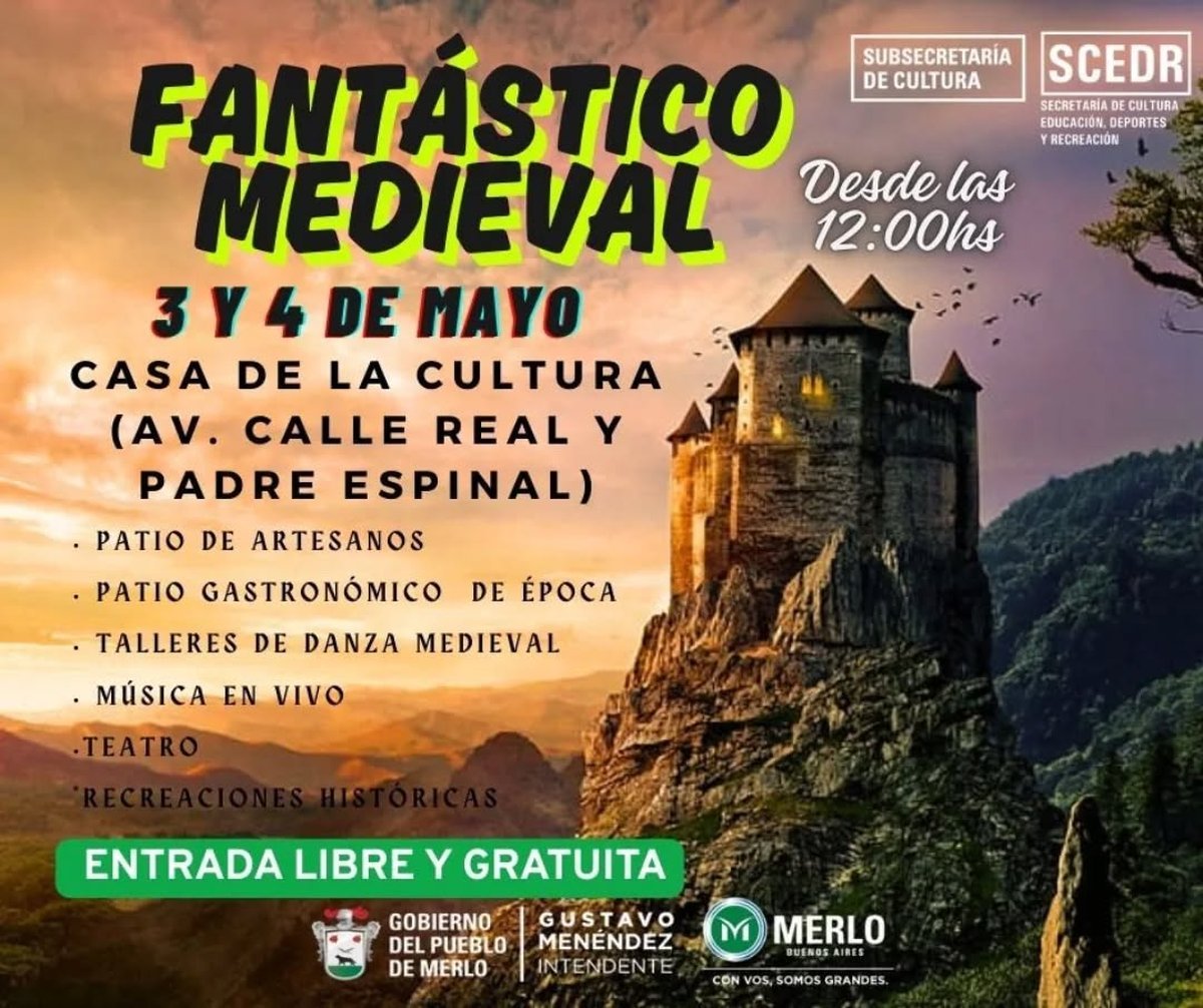 Vuelve el Festival Fant&aacute;stico Medieval a Merlo con entrada libre y gratuita.