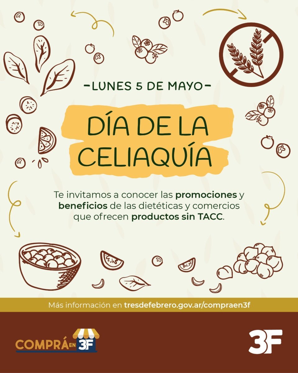 Comercios de Tres de Febrero ofrecer&aacute;n descuentos en productos sin gluten en el D&iacute;a de la Celiaqu&iacute;a.