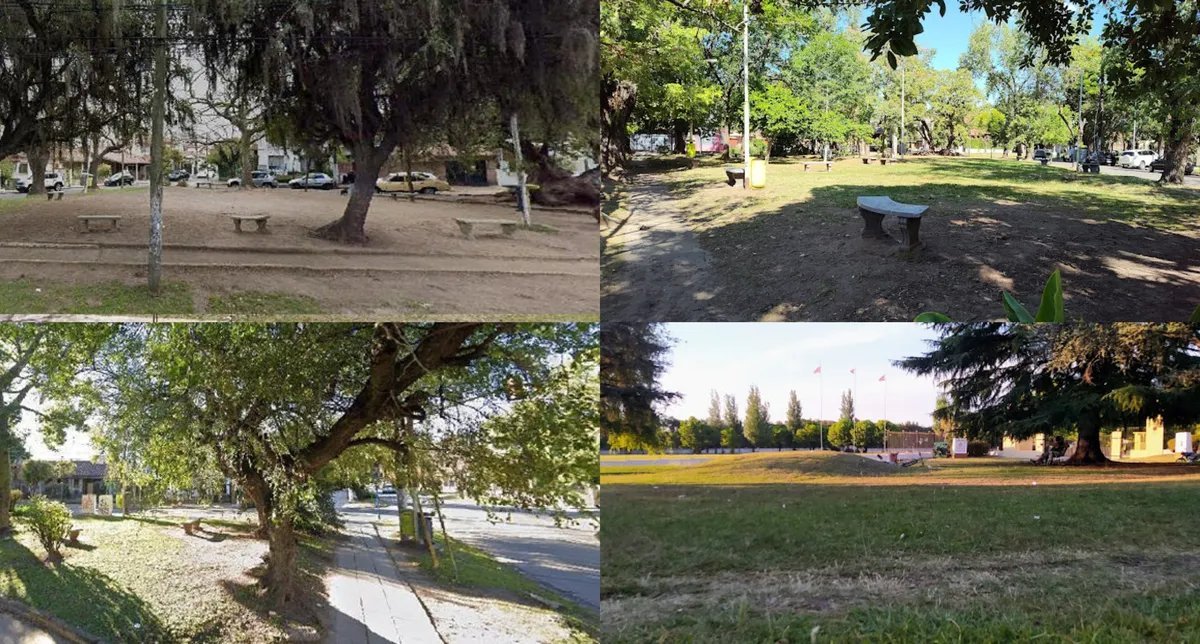 Algunas de las plazas de Ciudad Jard&iacute;n a intervenir.