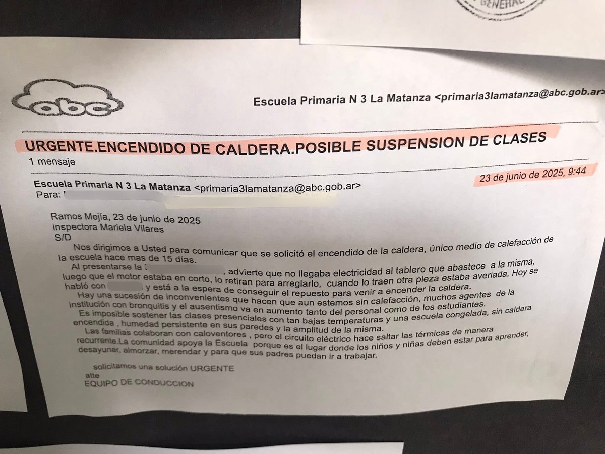 Ola polar en el Oeste: otra escuela sin calefacci&oacute;n y el reclamo de la comunidad.