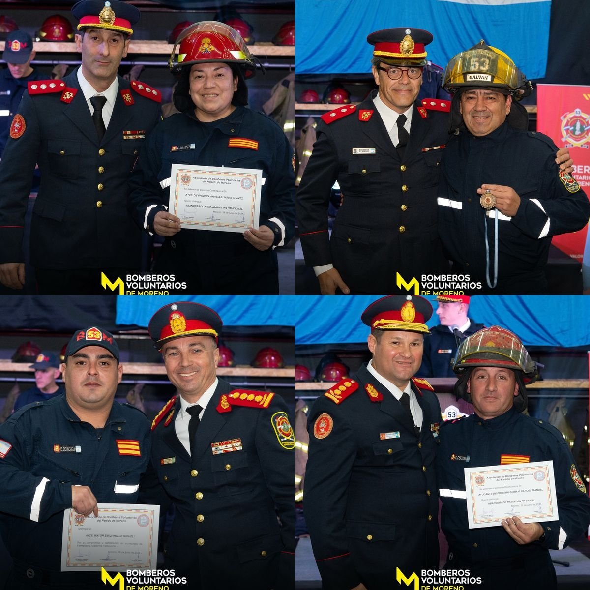 Los bomberos de Moreno que ir&aacute;n a Estados Unidos.