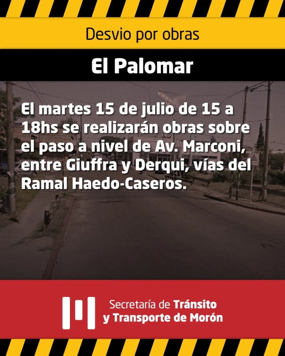 En El Palomar realizar&aacute;n un corte de tr&aacute;nsito en un paso a nivel por obras.