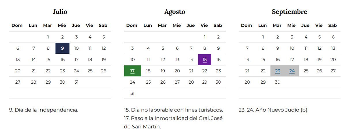 Calendario: la decisi&oacute;n del Gobierno para el feriado de agosto.