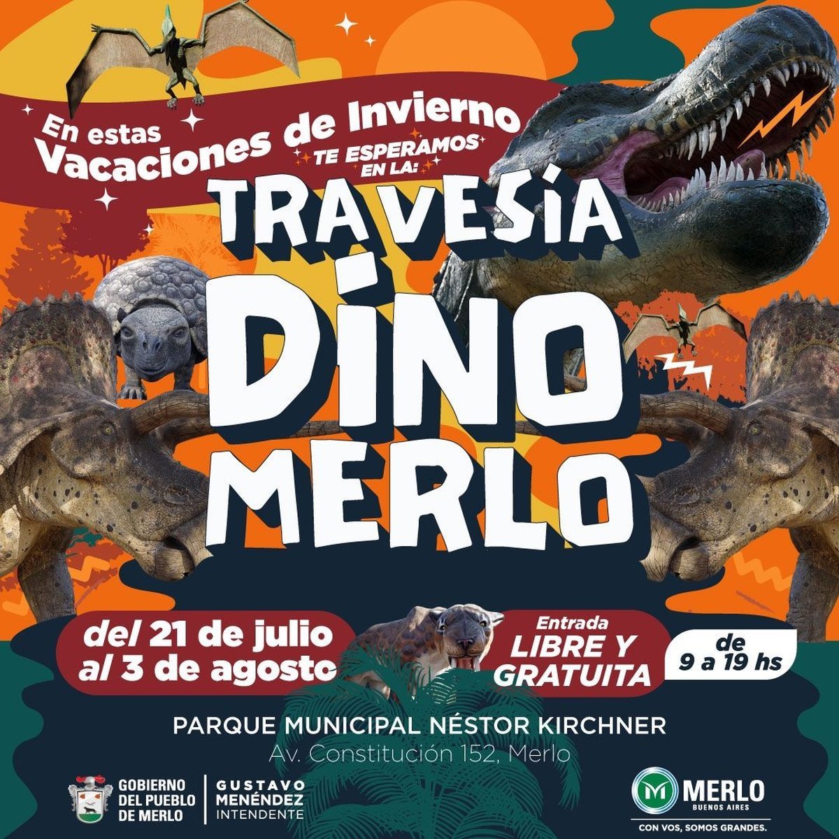 Vacaciones de invierno: Traves&iacute;a Dino, el Parque Jur&aacute;sico de Merlo para hacer un viaje al pasado