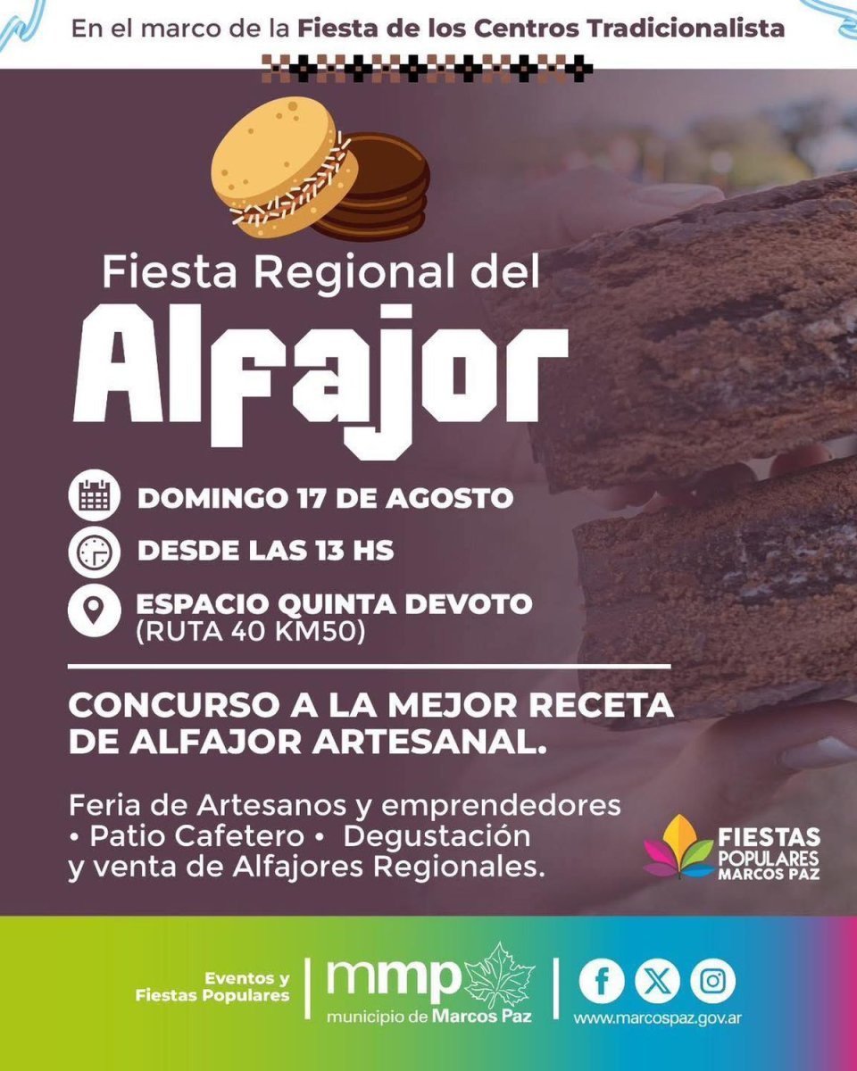 Llega la Fiesta Regional del Alfajor a Marcos Paz: todo lo que debes saber.