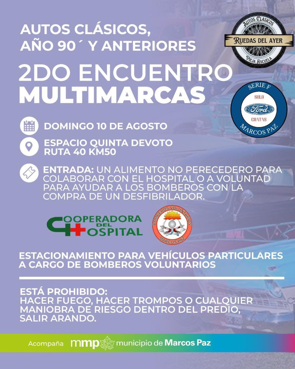Expo de autos cl&aacute;sicos en Marcos Paz