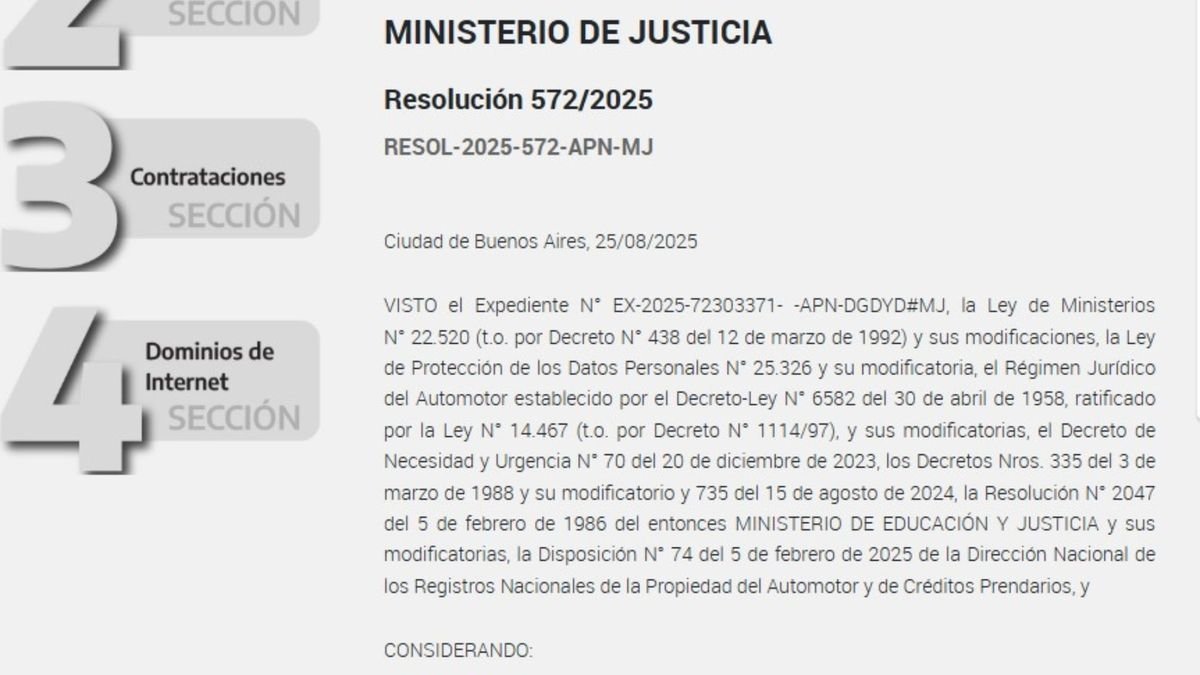 El Gobierno cre&oacute; el registro automotor digital