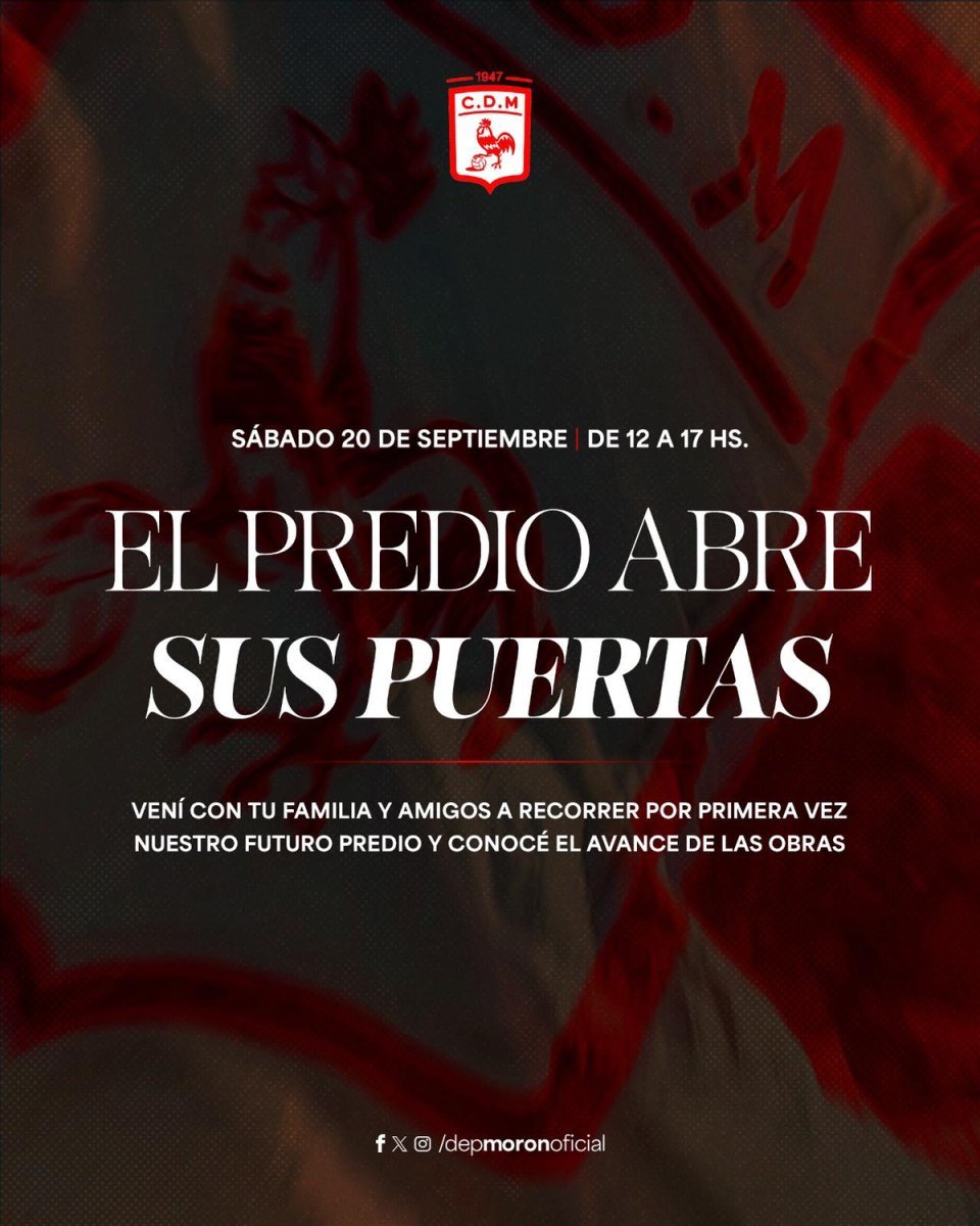 Deportivo Mor&oacute;n invita a sus socios al futuro campo de deportes