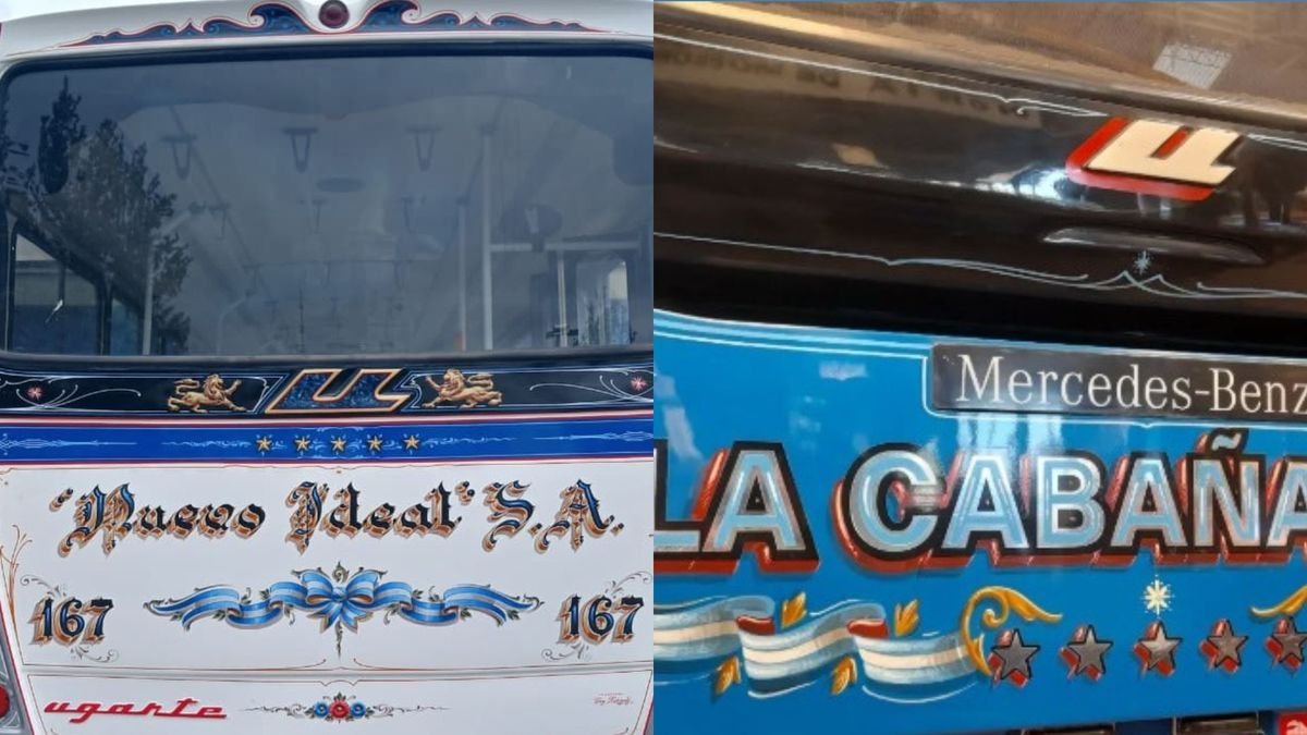 Fileteado porte&ntilde;o colectivos de zona oeste: La Caba&ntilde;a y la Nueva IDEAL S.A.