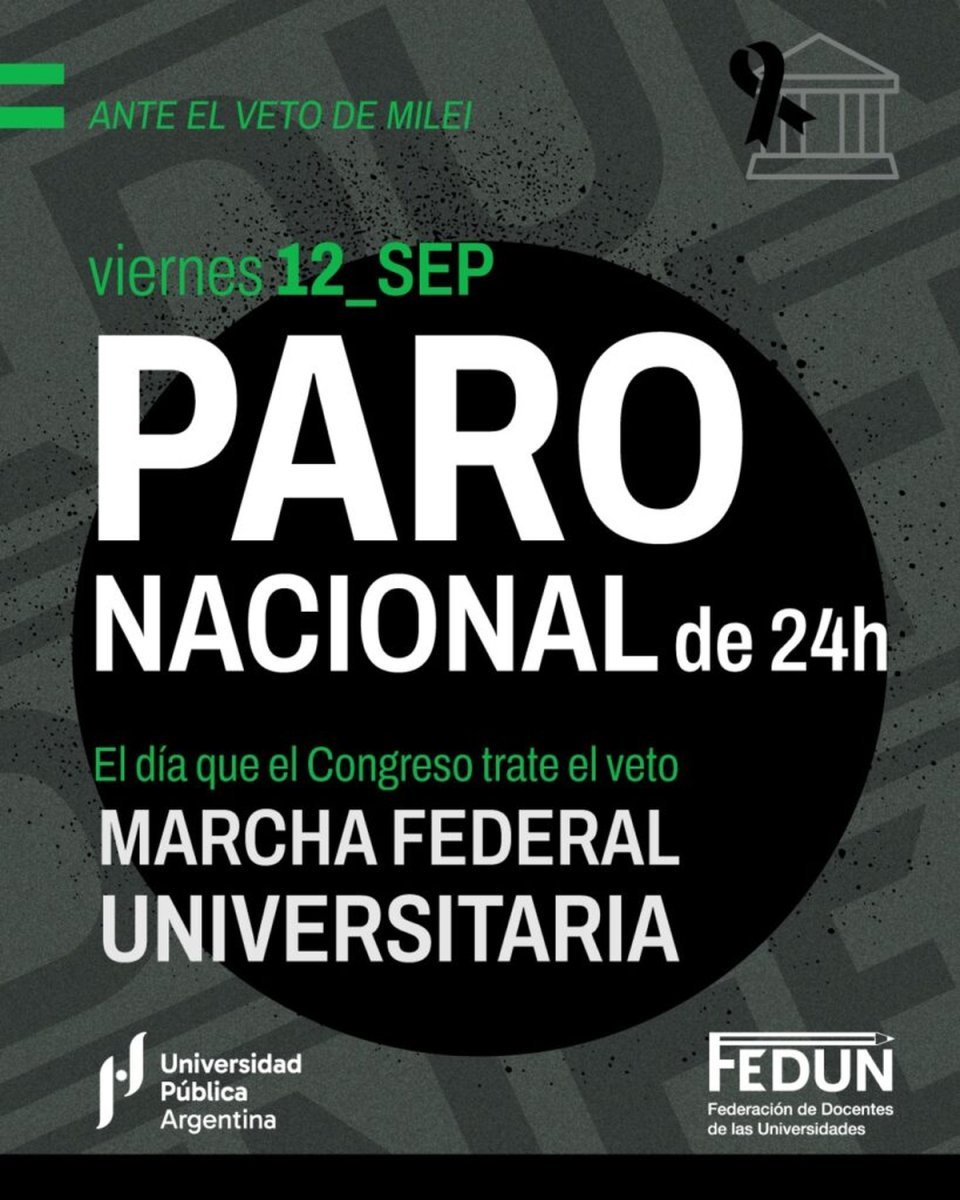 Paro de universidades tras el veto de Javier Milei