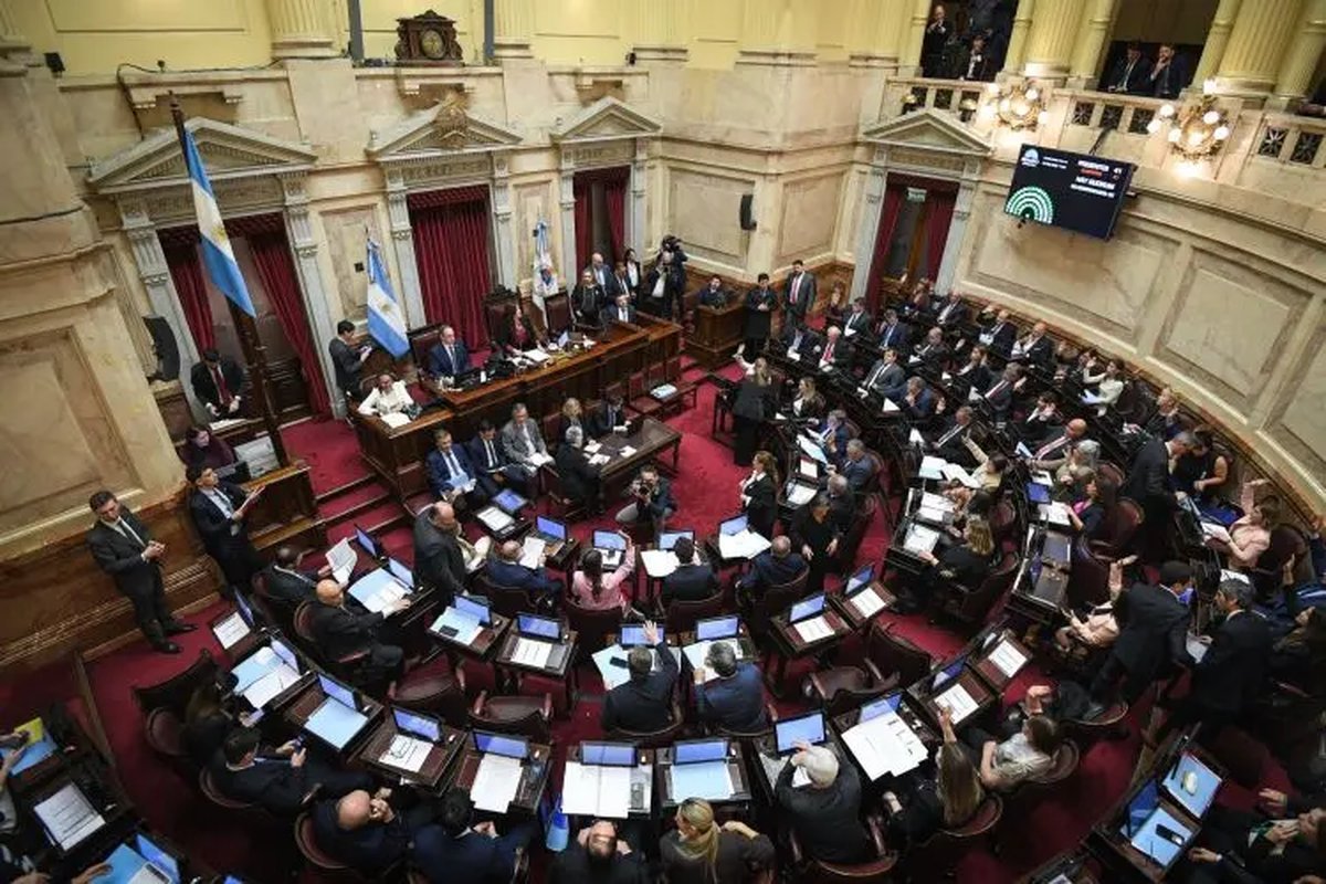 Recinto de la C&aacute;mara de Senadores: rechazo al veto de la Ley de ATN